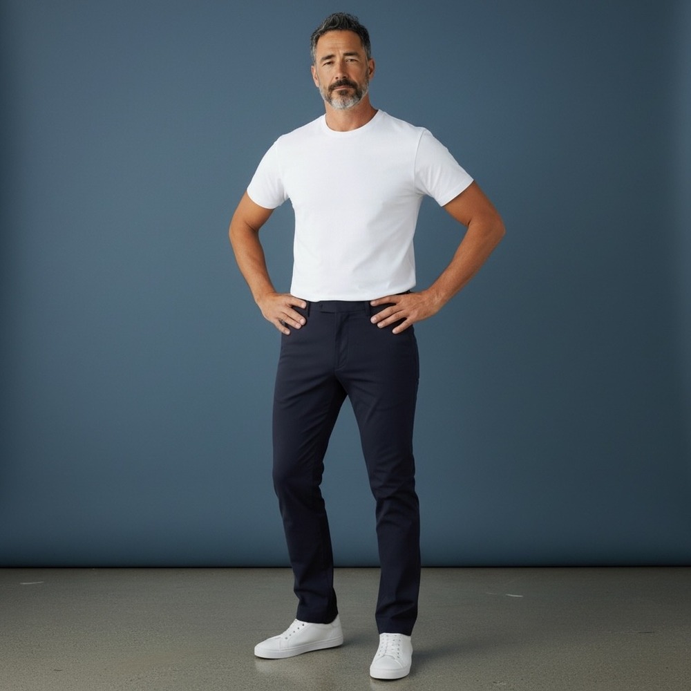 Bearbottom Clothing Men Navy‎ Blue Flat Front Chino Pants Size M